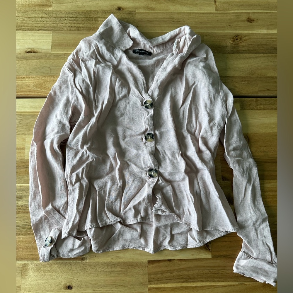 Pink button up shirt from dynamite